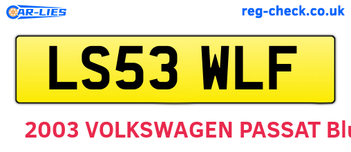 LS53WLF are the vehicle registration plates.