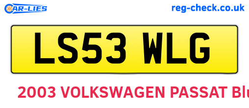 LS53WLG are the vehicle registration plates.