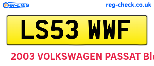 LS53WWF are the vehicle registration plates.