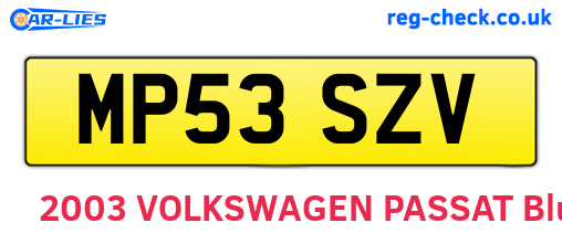 MP53SZV are the vehicle registration plates.