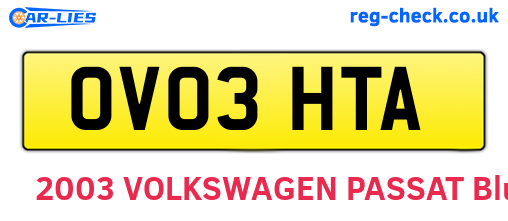 OV03HTA are the vehicle registration plates.