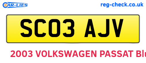 SC03AJV are the vehicle registration plates.