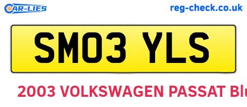 SM03YLS are the vehicle registration plates.