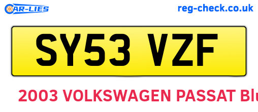SY53VZF are the vehicle registration plates.