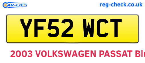 YF52WCT are the vehicle registration plates.