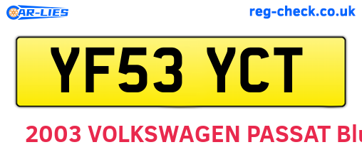 YF53YCT are the vehicle registration plates.