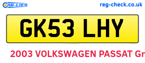 GK53LHY are the vehicle registration plates.