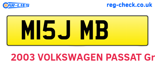 M15JMB are the vehicle registration plates.