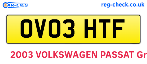 OV03HTF are the vehicle registration plates.