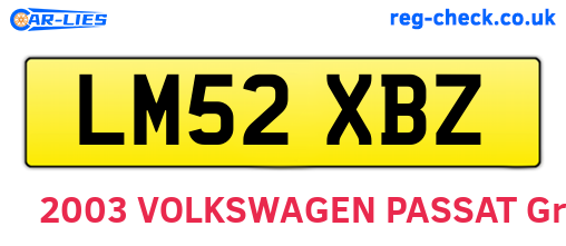 LM52XBZ are the vehicle registration plates.