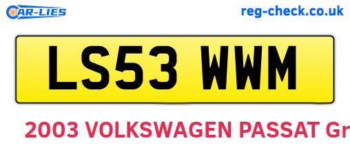 LS53WWM are the vehicle registration plates.