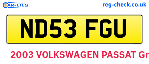 ND53FGU are the vehicle registration plates.