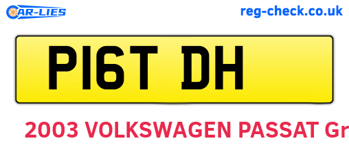 P16TDH are the vehicle registration plates.