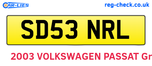 SD53NRL are the vehicle registration plates.