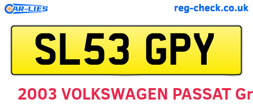 SL53GPY are the vehicle registration plates.
