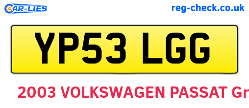 YP53LGG are the vehicle registration plates.