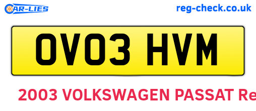 OV03HVM are the vehicle registration plates.