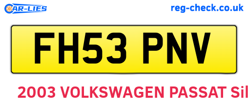 FH53PNV are the vehicle registration plates.