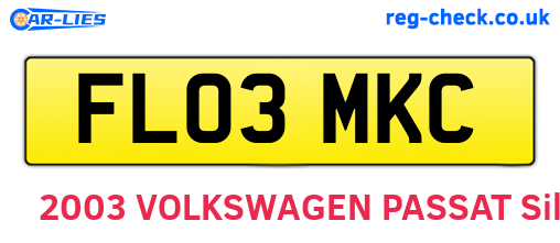 FL03MKC are the vehicle registration plates.