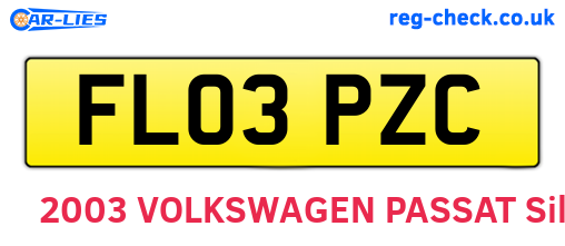 FL03PZC are the vehicle registration plates.