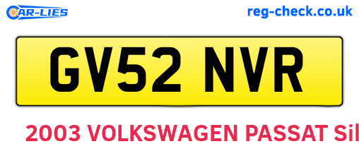 GV52NVR are the vehicle registration plates.