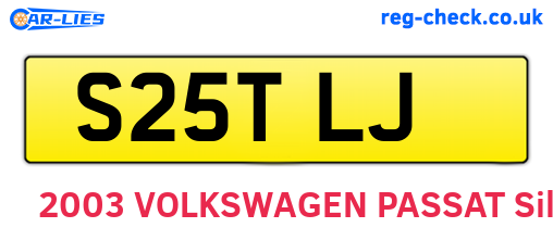 S25TLJ are the vehicle registration plates.