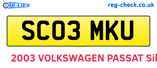SC03MKU are the vehicle registration plates.