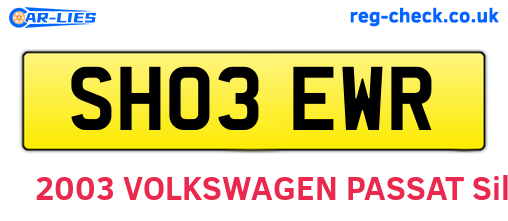 SH03EWR are the vehicle registration plates.