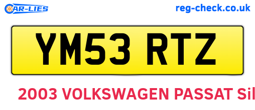 YM53RTZ are the vehicle registration plates.
