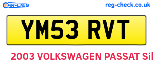 YM53RVT are the vehicle registration plates.
