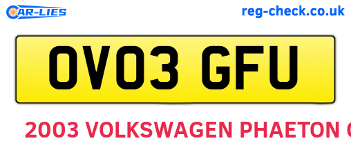 OV03GFU are the vehicle registration plates.