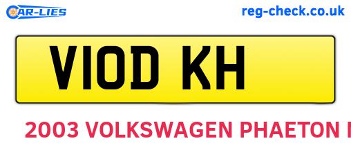 V10DKH are the vehicle registration plates.