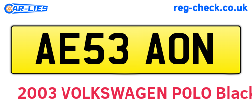 AE53AON are the vehicle registration plates.