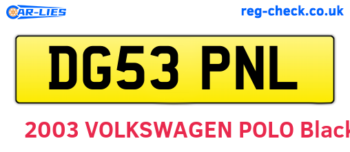 DG53PNL are the vehicle registration plates.