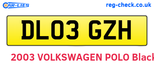 DL03GZH are the vehicle registration plates.