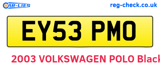 EY53PMO are the vehicle registration plates.
