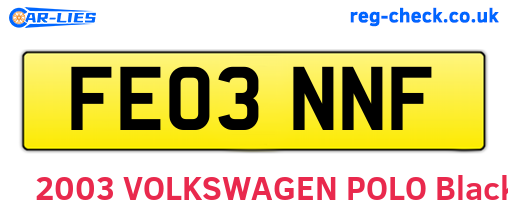 FE03NNF are the vehicle registration plates.