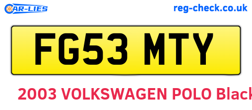 FG53MTY are the vehicle registration plates.