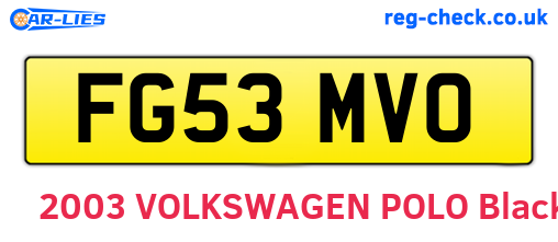FG53MVO are the vehicle registration plates.