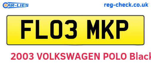 FL03MKP are the vehicle registration plates.