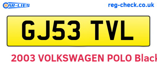 GJ53TVL are the vehicle registration plates.