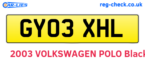 GY03XHL are the vehicle registration plates.