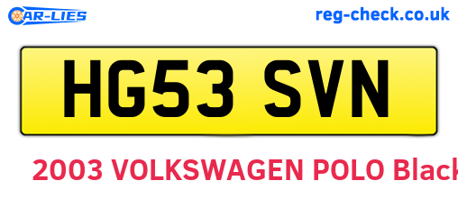 HG53SVN are the vehicle registration plates.