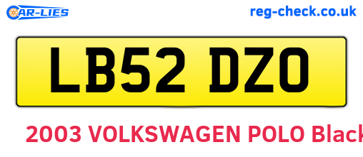 LB52DZO are the vehicle registration plates.