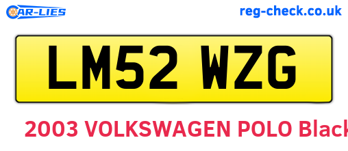 LM52WZG are the vehicle registration plates.