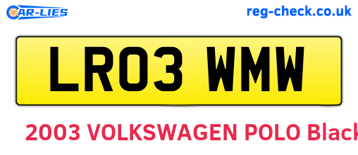 LR03WMW are the vehicle registration plates.