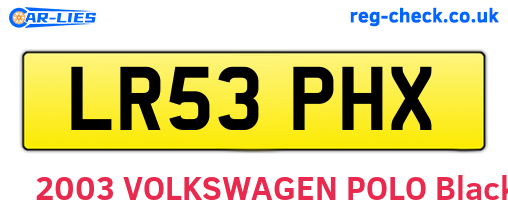 LR53PHX are the vehicle registration plates.