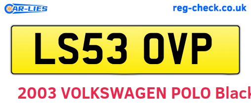 LS53OVP are the vehicle registration plates.