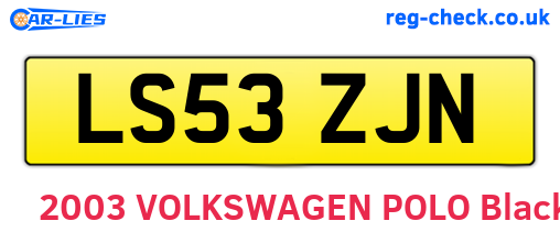 LS53ZJN are the vehicle registration plates.