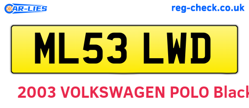 ML53LWD are the vehicle registration plates.